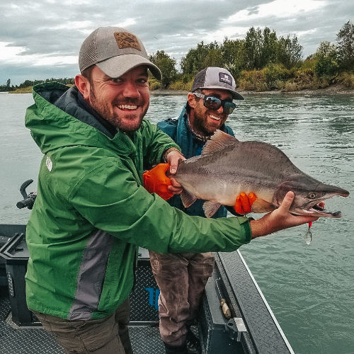 Alaska fishing pink salmon charter Kenai river