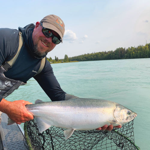 alaska silver salmon fishing coho kenai river guide service