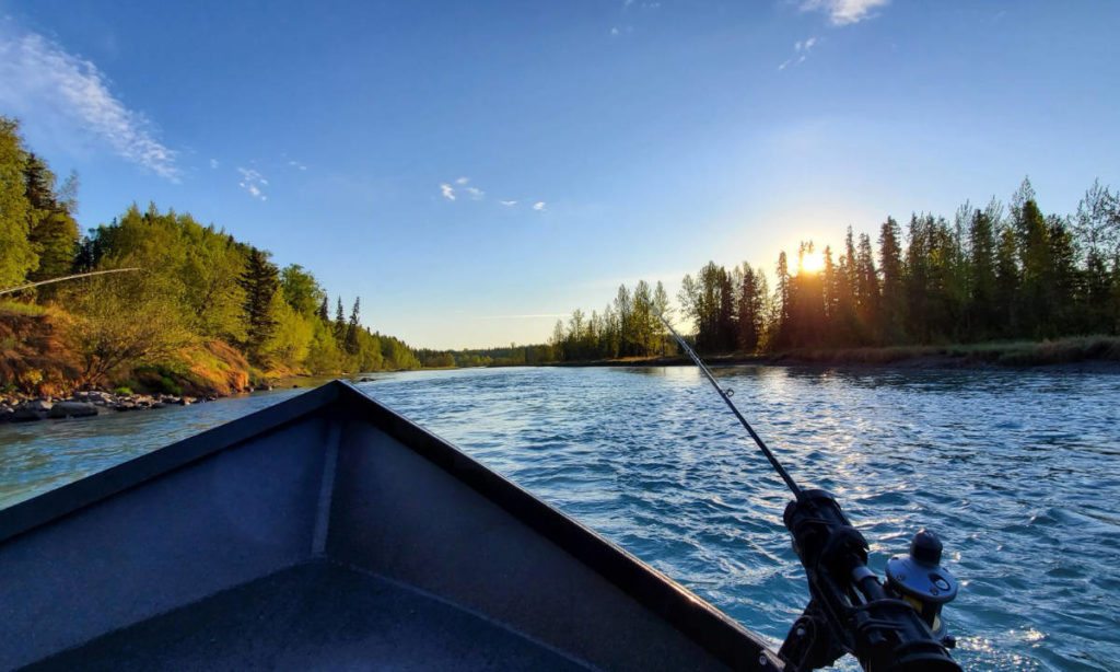 Kasilof River Fishing Drift Boat Sunrise