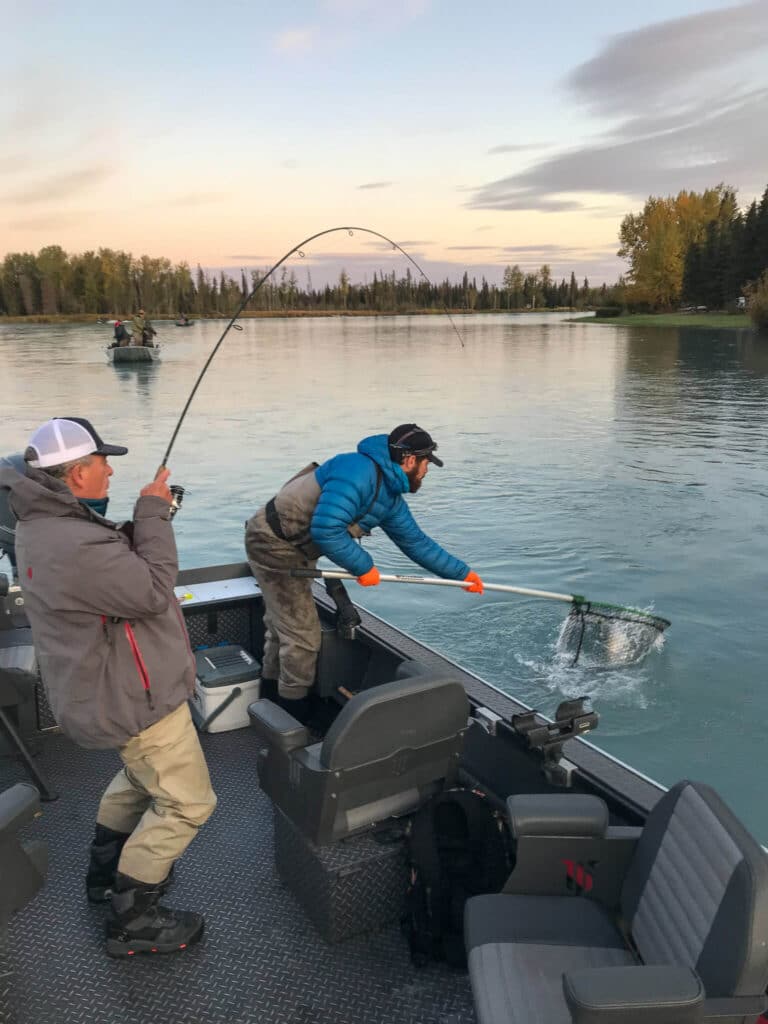 drift fishing for silver salmon on the kenai river